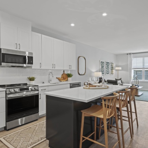 Well-lit kitchen with ample counter space